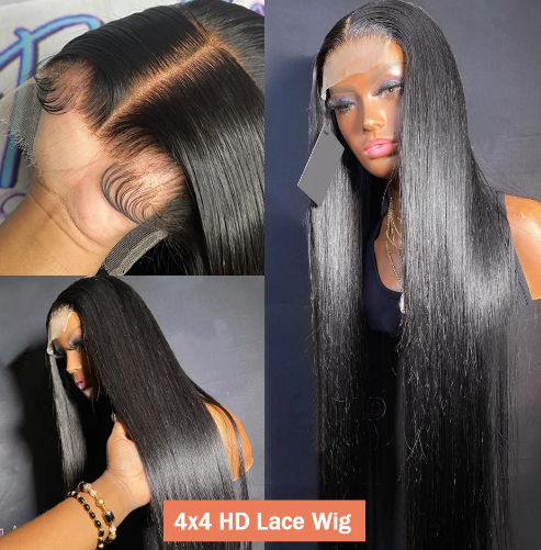 

Glueless Wig Human Hair Ready to Wear Pre Plucked 13x6 HD Wig Brazilian Straight Human Hair Lace Frontal Wig, Natural color