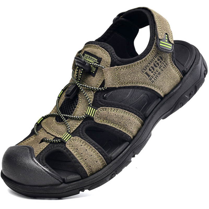

Sandals Men's Hiking Summer Hollow Breathable Soft Bottom Nonslip Slippers Outdoor Casual Beach Wading Shoes Sandalias Hombre 230628, Army green