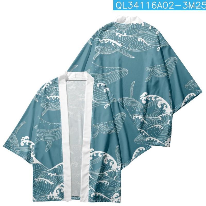 

Ethnic Clothing Fashion Cartoon Print Loose Japanese Cardigan Men Beach Kimono Cosplay Tops Women Yukata