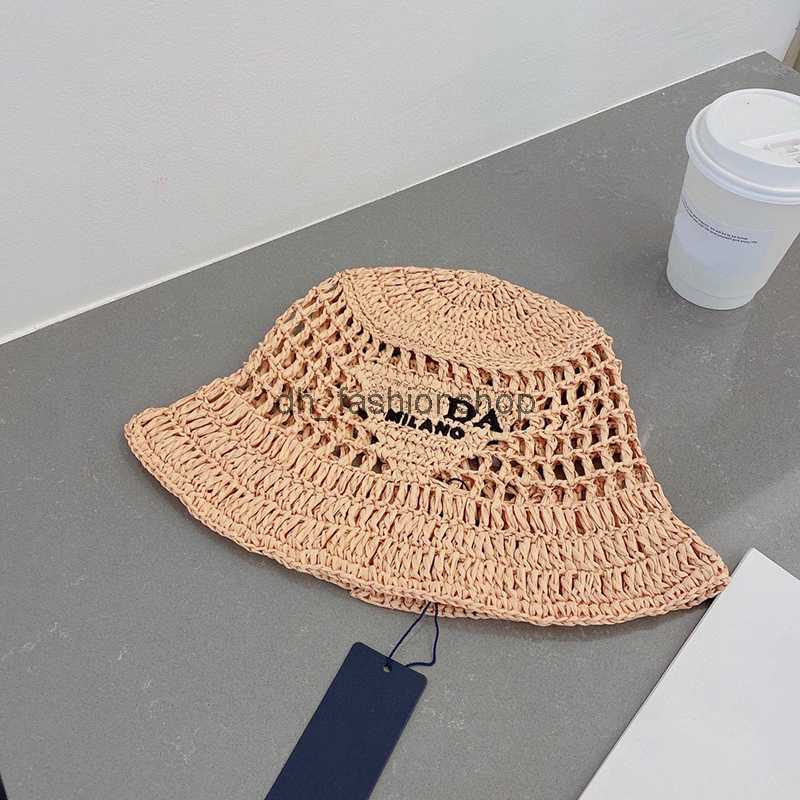 

Luxury Designer Bucket Hat Summer Straw Hat Handmade with Embroidered Letters Suitable for Summer Beach Travel Beautiful very good nice, Blue