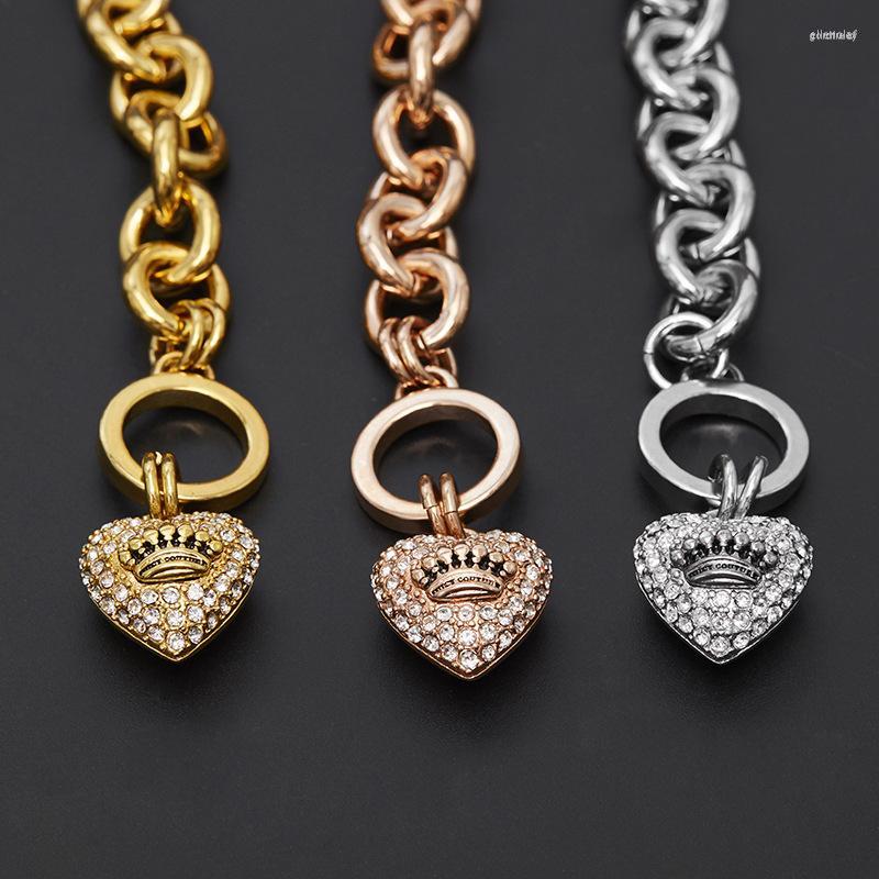 

Chains European And American Ins Thick Chain Basic Love Necklace Fashion Standard Peach Heart-Shaped Clavicle Female