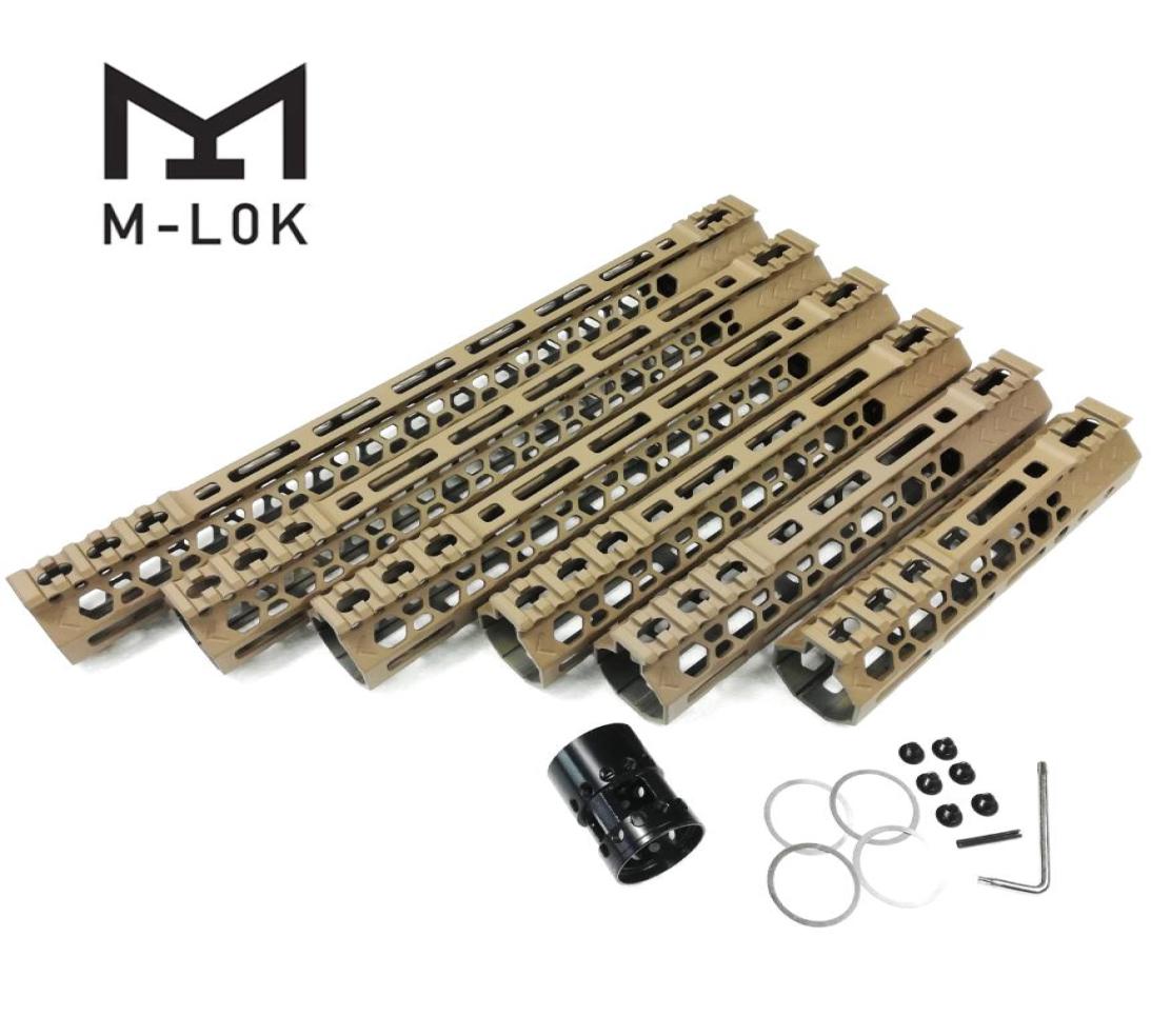 

7quot9quot10quot12quot135quot15quot Mlok Handguard Rail Picatinny Mount System Edge Chamfering Fits 223 Tan Color8067499