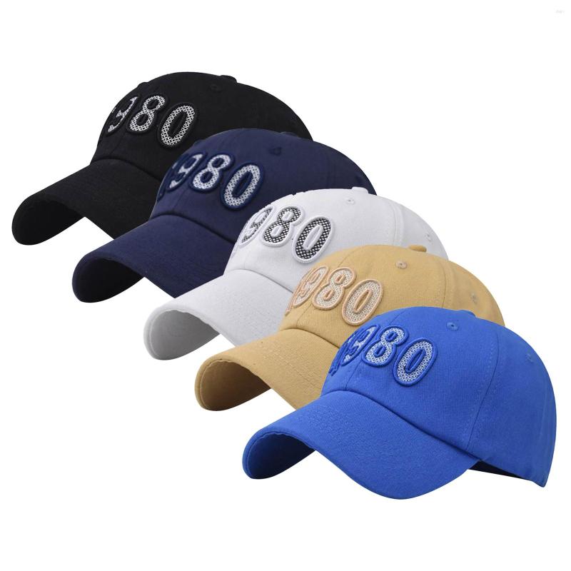 

Ball Caps Spring Summer Cap Women Baseball 1980 Embroidery Adjustable Hat Visors Outdoor Sports