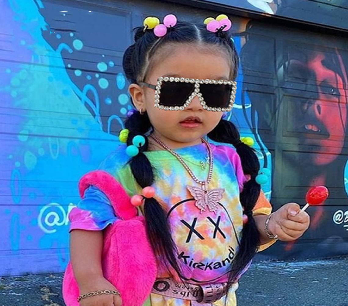 

Korean INS New Unisex kids girls boys diamond sunglasses quality ultravioletproof kids glasses boys glasses designer accessories8869561