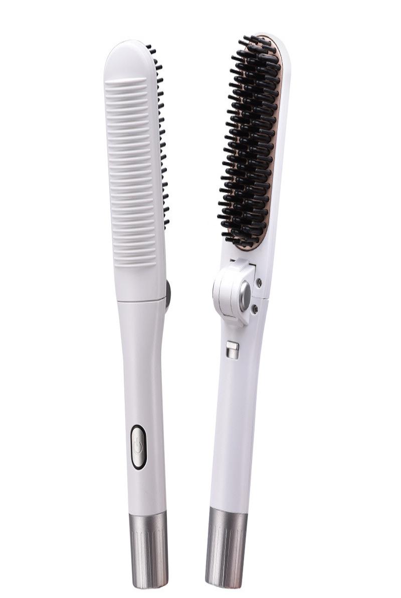 

Portable foldable electric comb multifunction styling comb negative ion curling straight twoinone goddess hair straightener1219554