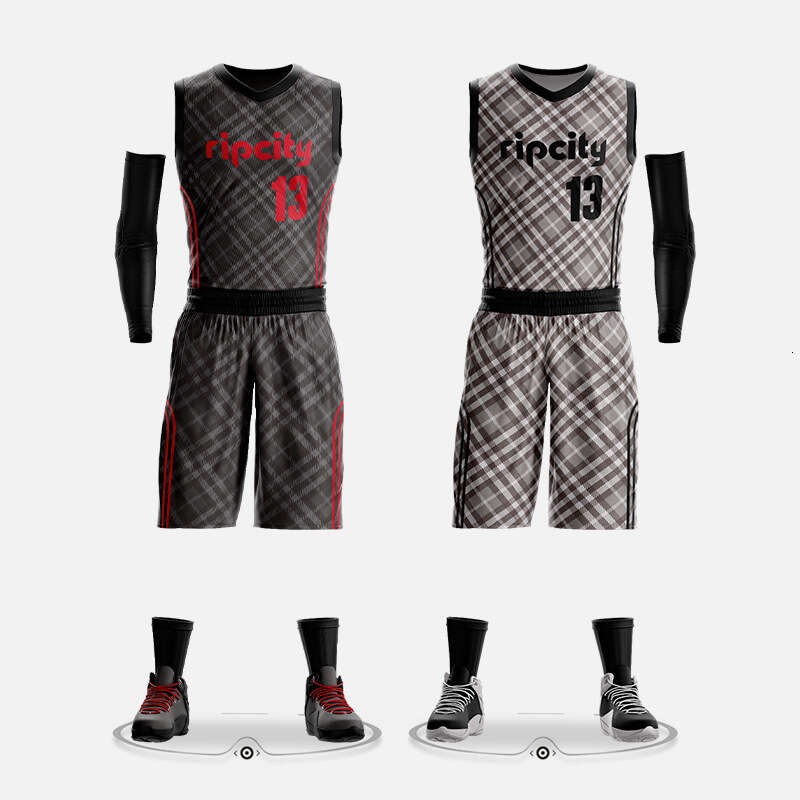 

Basketball Uniform Suit Men' Printed Breathable Adult Large Girls' Game Training Vest Basketball Clothes Customized, Black