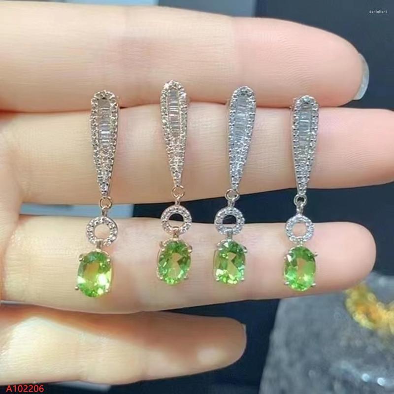 

Dangle Earrings Premium Jewelry 925 Sterling Silver Natural Stone Peridot Women's Party Wedding Birthday Marry Gift Year Valentine'
