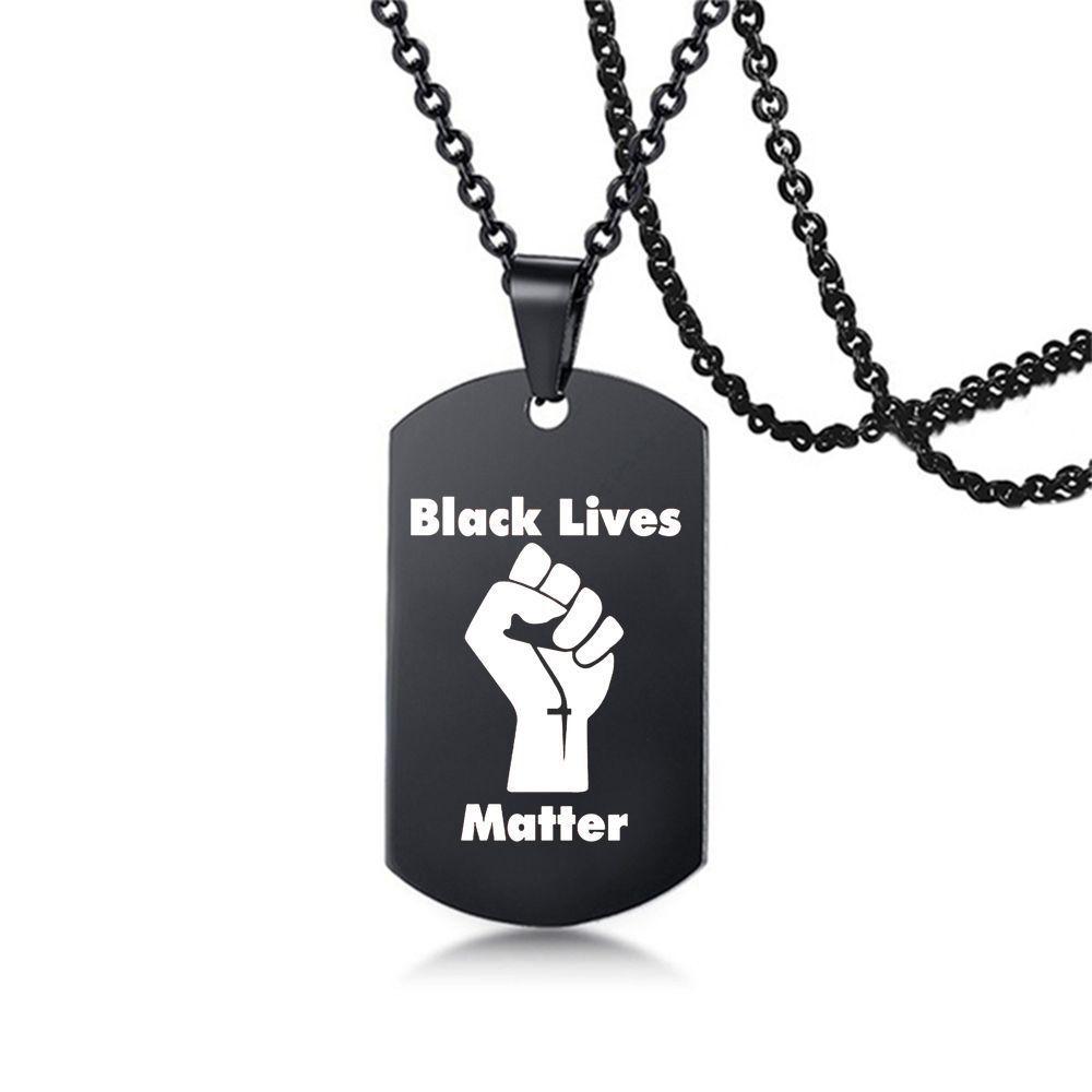 

Pendant Necklaces Blm Statement Necklace Military-Inspired Hip-Hop Stainless Steel For Fashionable Protesters Drop Delivery Jewelry P Dhavi
