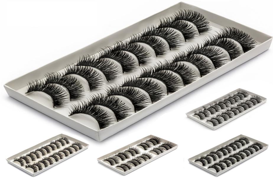 

10 Pairslot Natural False Eyelashes Fake Lashes Long Makeup Faux 3D Mink Lashes Eyelash Extension Eyelashes Beauty2550064