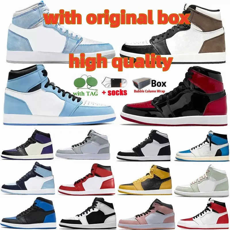 

1 Rebellionaire jorden 1s Mens basketball shoes Heritage Sneakers Patent Royal University Blue Hype Royal Dark Mocha Shadow men women trainer sports shoe with box, #20