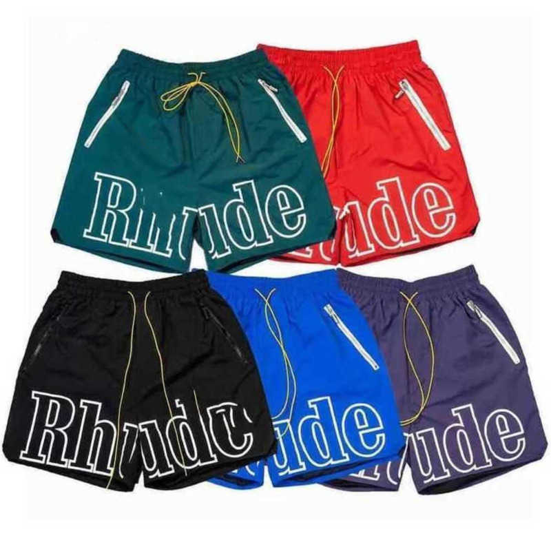 

Men' Shorts Mens Trendy Rudees Casual Loose High Street Summer Letter Drawstring Beach Pop Fashion Sports Hip Hop Cotton Pantsn8dj