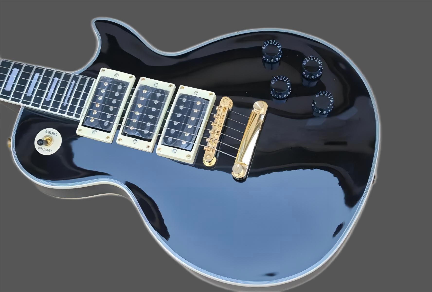 

Peter Frampton Signature Custom Black lp Electric Guitar 3 Humbucker Pickups Mahog