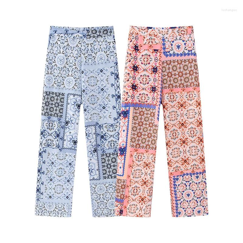 

Women's Pants 2023 Women Printed Patchwork High Street Wide Leg Fashionable&Versatile Summer Comfortable, Picture shown