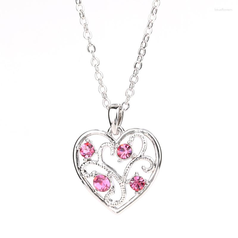 

Pendant Necklaces NL-00813 Austrian Crystal Hollow Heart Necklace For Women Silver Plated Jewelry Accessories Birthday Gift Mom