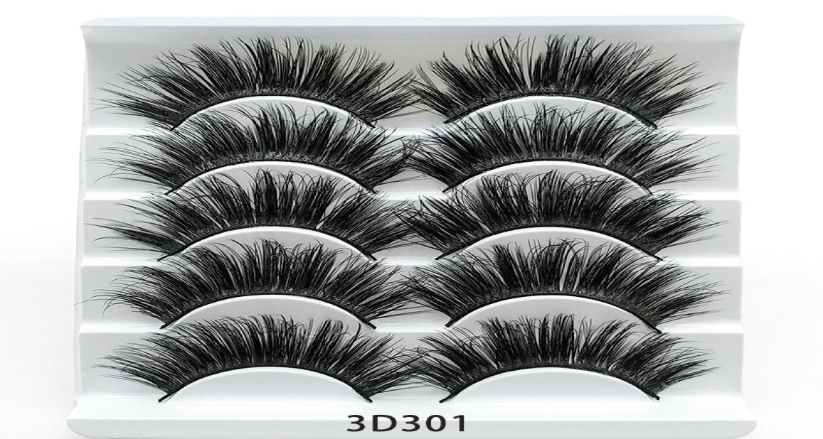 

3D Mink Lashes Bulk Faux Thick Natural Eyelashes Makeup Handmade Full Strip False Eyelashes 5 Pairs6546963