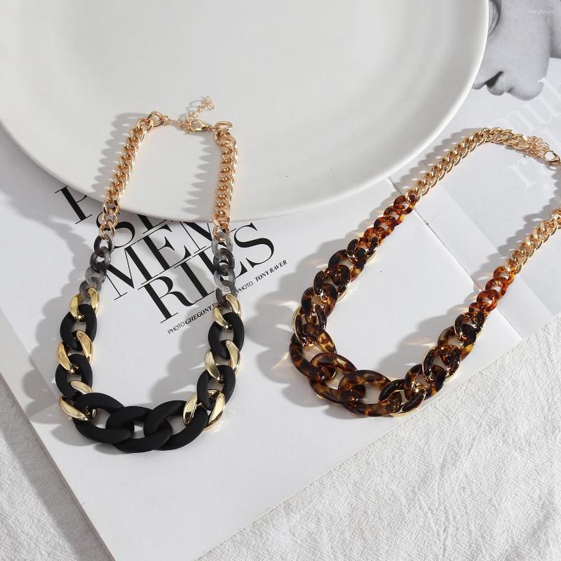 

Pendant Necklaces 2023 Fashion Chunky Resin Leopard Chain Pendants For Women