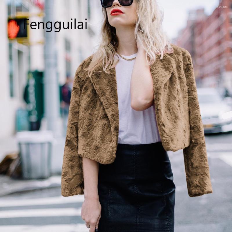 

Women' Fur Winter Coat Women 2023 Casual Warm Long Sleeve Faux Jackets Female Vintage Elegant  Solid Coats Casaco Feminino, Blue