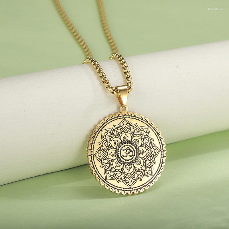 

Pendant Necklaces Classic Mandala Om Yoga Necklace For Women And Men Religious Amulet Buddha Meditation Spiritual Jewelry Gift
