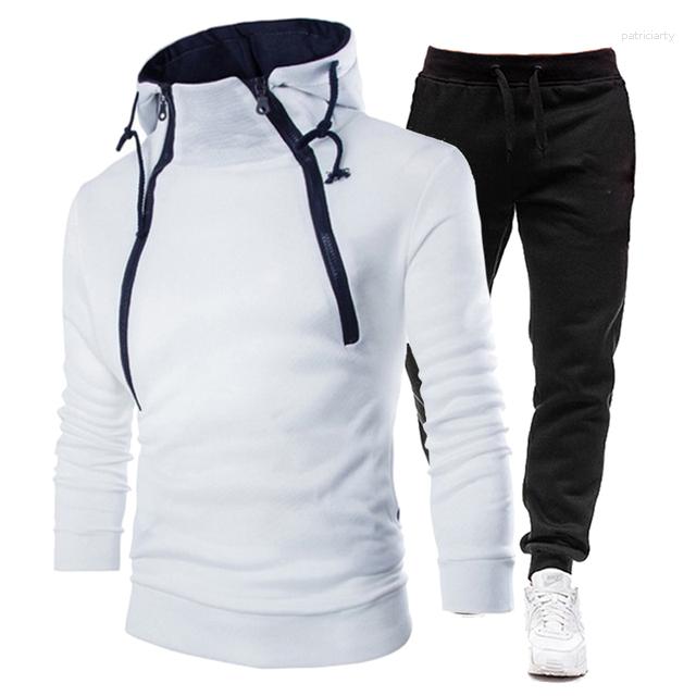 

Men' Hoodies Men Fleece Jogging Suits Autumn Winter Warm Zipper And Sweatpants 2pcs Set Casual Hooded Pullover Tracksuits