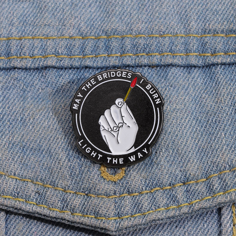 

Burning Match Enamel Pins Custom Brooches Lapel Badges Funny Jewelry Gift for Friends, As picture