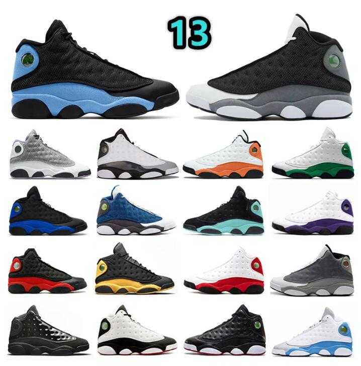 

13 Jumpman 13s Black Flint mens basketball shoes French University Blue Cat bred Court Purple Del Sol Starfish He Got Game Hyper Royal men sports sneakers US 40-47, 23