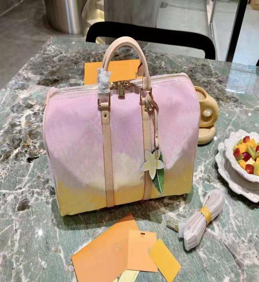 

Duffle Bag Gradient Large Pillow Package Printing Duffel Hand Luggage Travel Bags Men Unisex Women Backpacks Handbags Tote6284735, Sky blue