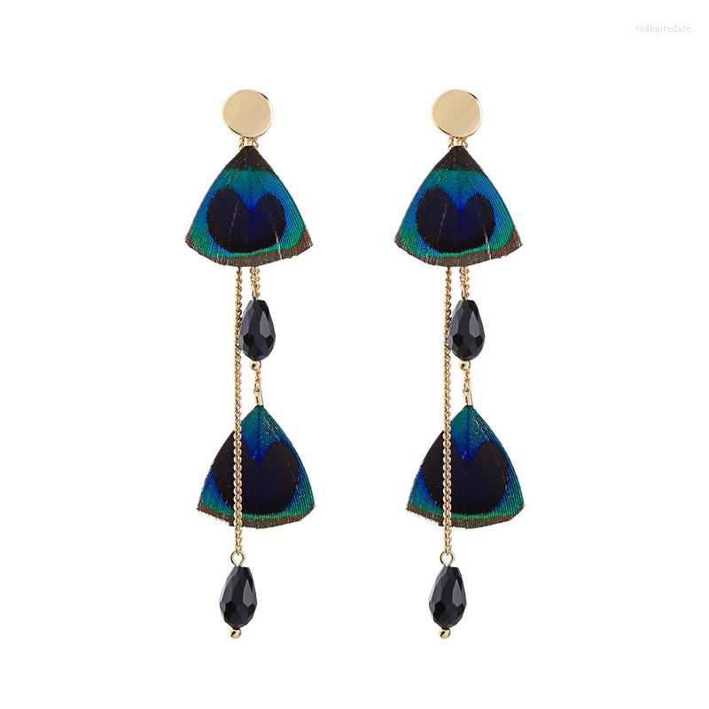 

Dangle Earrings 11.11 2023 Antique Blue Peacock Feather Attractive Fan Drop For Women Christmas Ed01653c