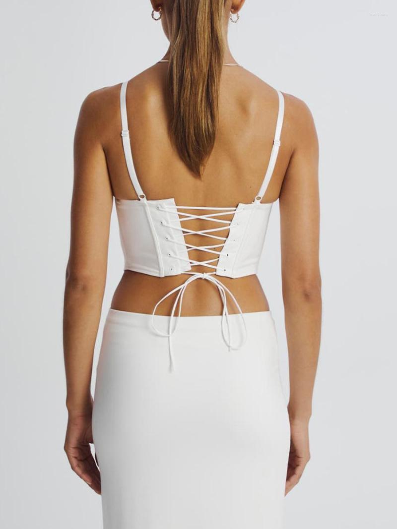 

Women' Tanks Sexy Lace Patchwork Corset Camisole Crop Top Sleeveless Shirt For Women  Summer Streetwear And Clubwear Fashion, Black