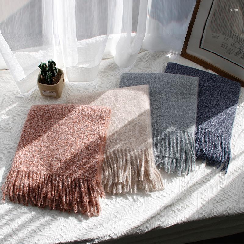 

Scarves Autumn Winter 2023Korean Cashmere Like Women's Scarf Long Dual Purpose Shawl Warm And Skin Friendly Blanket