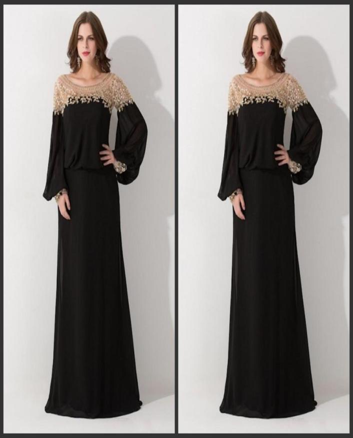 

2020 New Black Loose Scoop Neck Dubai Kaftan Evening Dresses Long Sleeve Sequined Chiffon Formal Party Gowns Vestido De F3028931, Ivory