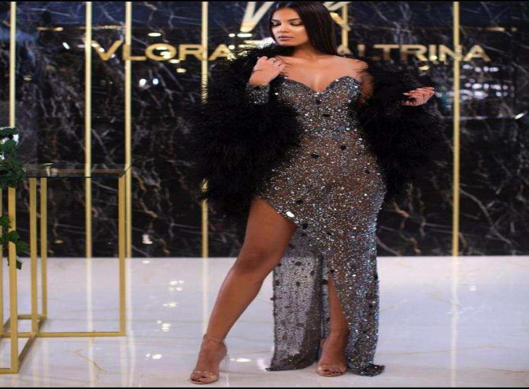 

2022 Arabic Aso Ebi Mermaid Luxurious Prom Dresses Beaded Crystals Sexy Evening Formal Party Second Reception Birthday Engagement 1404280, Lavender