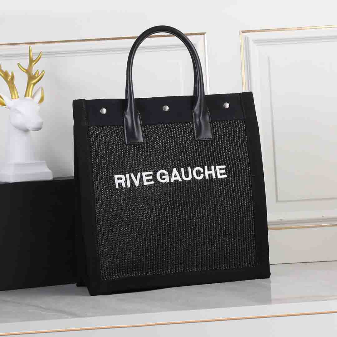 

womens designer bags Rive Gauche the Tote shopping bag trend Women handbag handbags top linen Large Beach travel Crossbody Shoulder satchel Wallet purse, Black