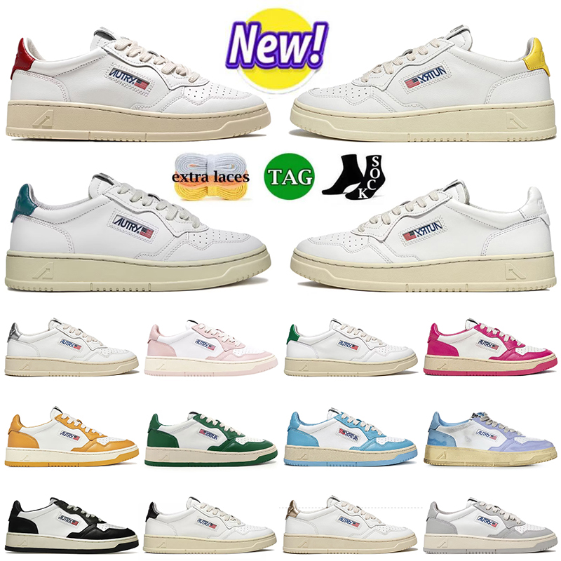 

2023 Fashion Autries Medalist Designer Sneakers Shoes Leather Suede Low Autry Medalist USA men women Casual Plate-forme Jogging Walking Dhgate Trainers size 43, A10 white red