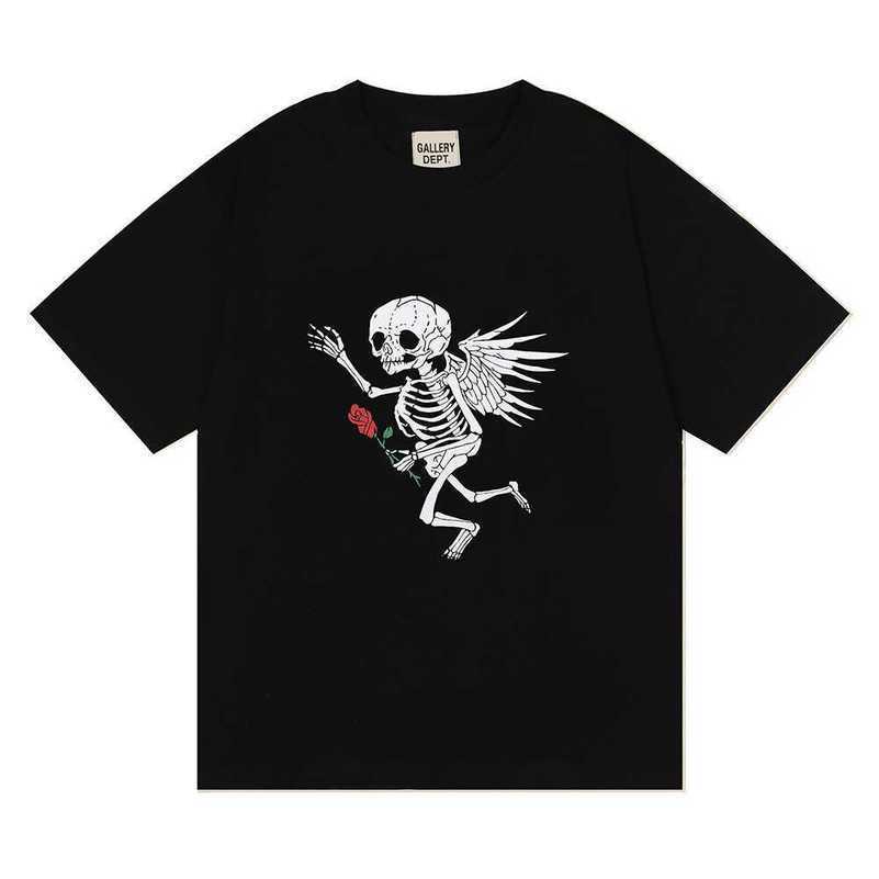

2022SS New Star Same Angel Skull Wings Rose Gold Plated Letter, Black