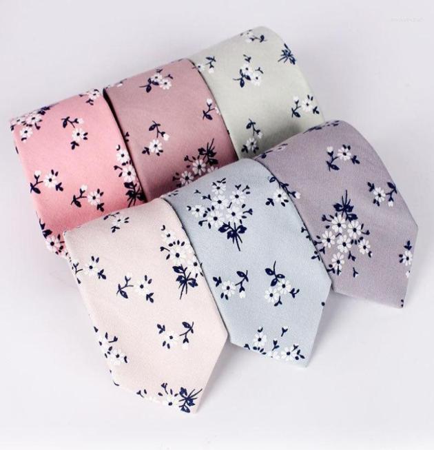 

Bow Ties GUSLESON Men And Woman Slim 7cm Flower Colorful Cotton Skinny Necktie For Wedding Party Business Formal Gift6521448