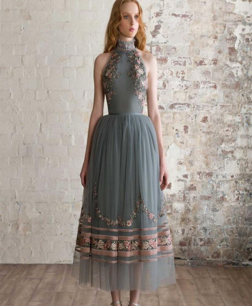 

2021 Paolo Sebastian Embroidery Evening Dress A Line High Neck Ankle Length Backless Prom Dresses Vestidos Customize Formal Celebr6445363, Coral