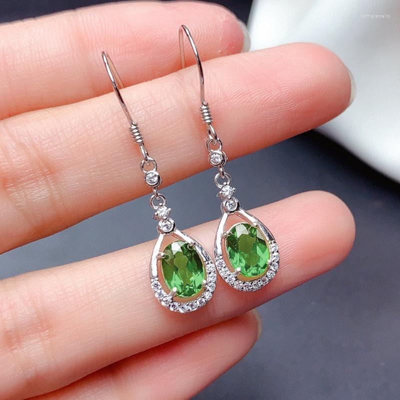 

Dangle Earrings Huitan Exquisite Women's With Green CZ Temperament Color Ear Accessories For Lady Daily Wear Party Statement Jewelry