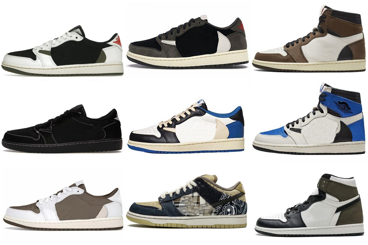 

Authentic Fragment 1 Low OG WMNS Olive Travis Shoes Black Phantom Reverse Mocha TS SP Military Blue Sail Dark Scotts Sports Sneakers Size 36-47.5