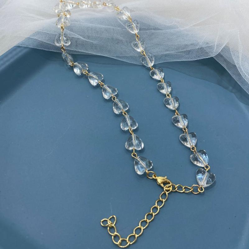 

Choker Chokers Korean Fashion Acrylic Heart Love Chain Necklace For Girls Women's Neck Transparent Sweet CollarChokers Gord22