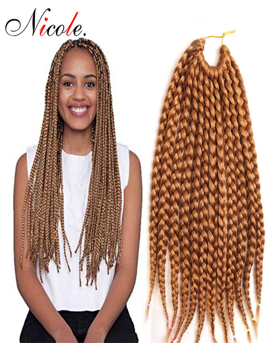 

Nicole 18 Inch 24StrandsPack Senegalese Box Braids Crochet Synthetic Hair Brown Color Kanekalon Fieber Crochet Braids 3502249, #1