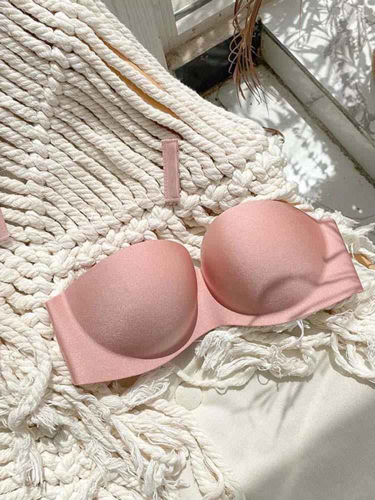 

Bras Invisible Sexy Bralette Strapless Push Up Bra Soft And Comfortable Wireless Lingerie Seamless Underwear Cup, Beige