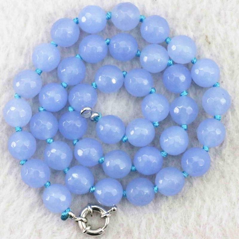 

Chains Natural Stone Dyed Jades Chalcedony 10mm Faceted Round Beads Diy Jewelry Necklace 18" B1014