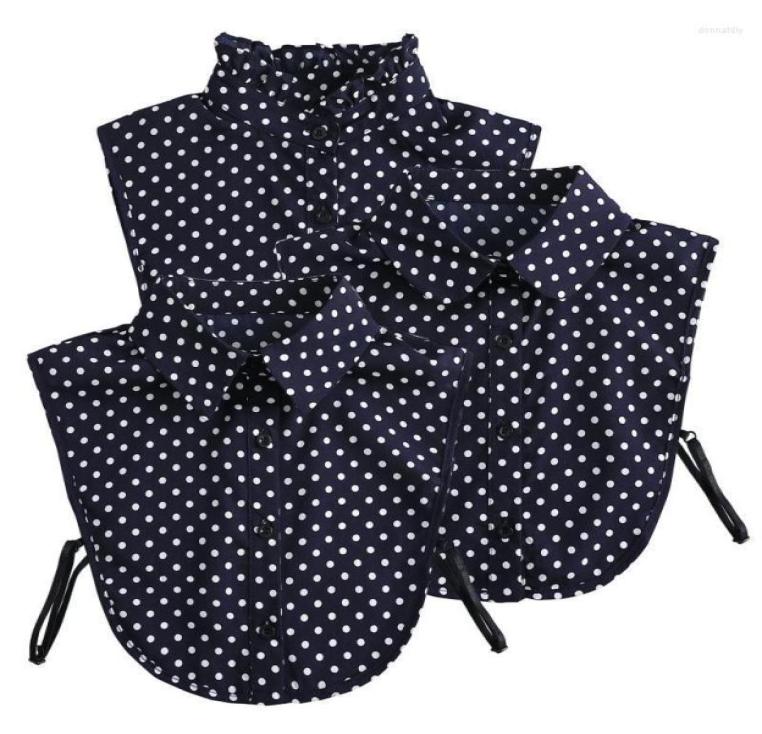 

Bow Ties Linbaiway Front Tie For Women Polka Dots Fake Collar Laides Lapel Detachable Shirt Female False Necklace Decor Donn221725262