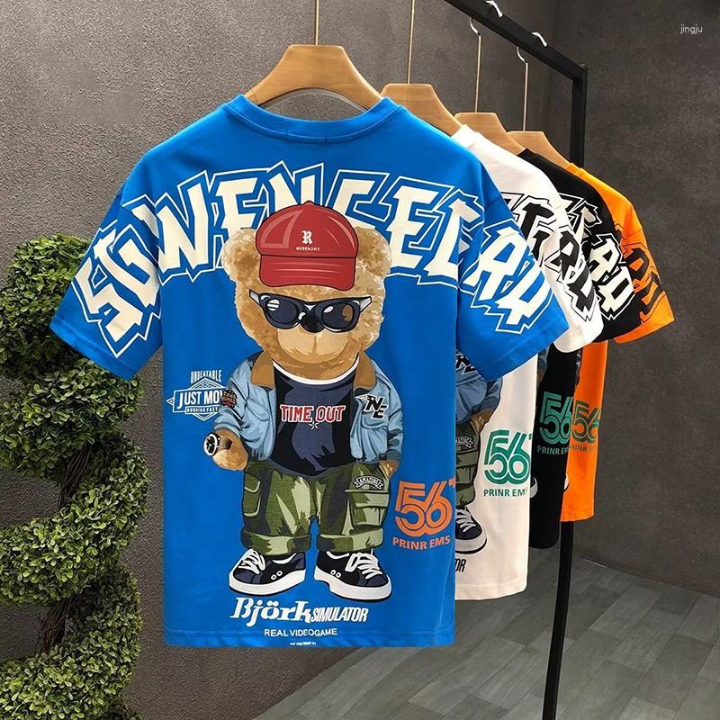 

Men's T Shirts Summer Cartoon Printed Short Sleeve Men's T-shirt Tide Brand Cotton Clothes 2023 Spirit Guy Loose Type Half, Black