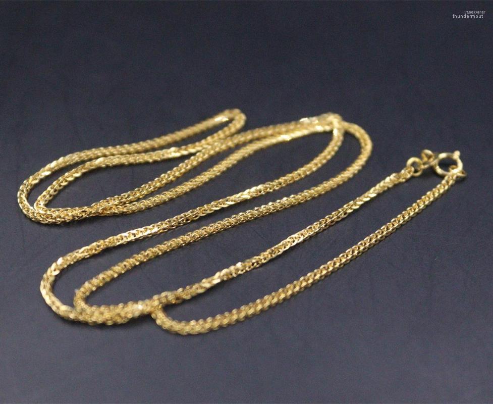 

Chains Pure Au750 18K Yellow Gold Chain Men Women Wheat Link Necklace 4g 19.7in