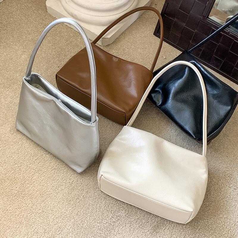 

Evening Bags 2023 Women's Bag Korean Style Youth Shoulder Soft PU Leather Ladies Hobos Handbag WholeSale, Beige