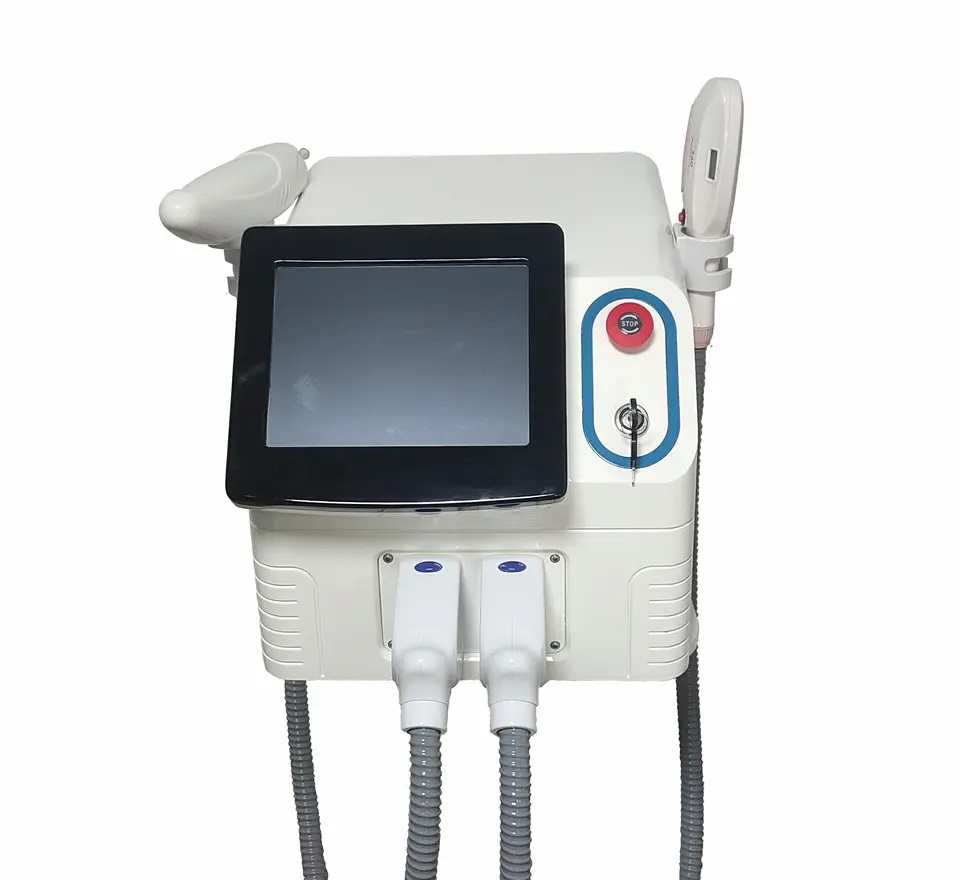 

High-Quality 2 in 1 OPT E-light IPL Laser Epilator Nd Yag Pico Tattoo Removal Device Skin Rejuvenation Hair Remover Machine, White