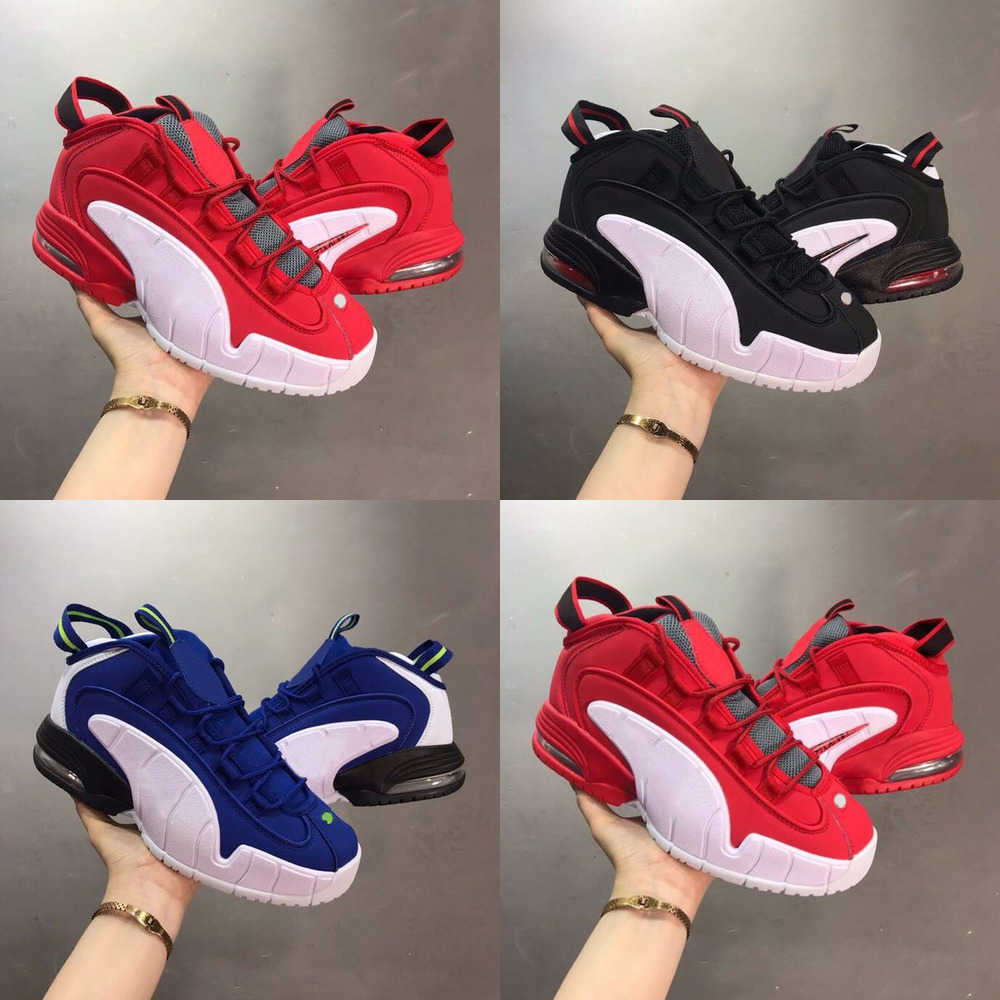 

Penny 1 University Red White Newest Black Men basketball shoes Cushion Hardaway Deep Royal Blue Men Athletic sneakers with box