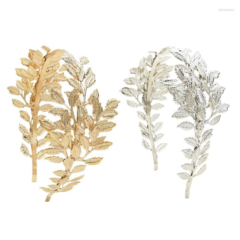 

Hair Clips Bride Accessories Band Korean Style Gold Silver Color Leaf Wreath Girl Retro Wedding Headdress