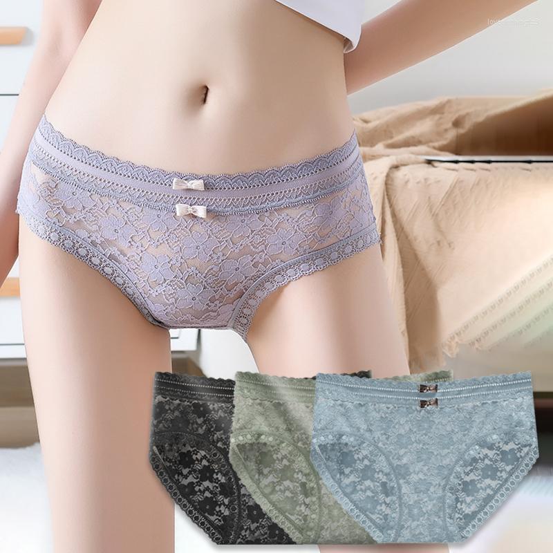 

Women's Panties Women Sexy Lace Perspective Flower Pattern Uderwear Solid Color Intimates Boyshort Female Breathablle Soft Lingerie, Beige